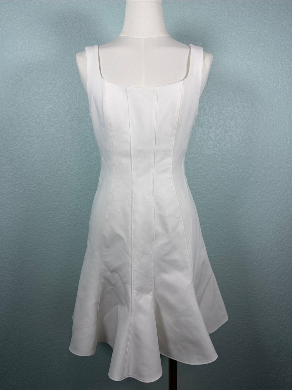 Cinq a Sept Reeve Cutout Back Mini Dress Size 2 Ivory White Fit Flare Bridal